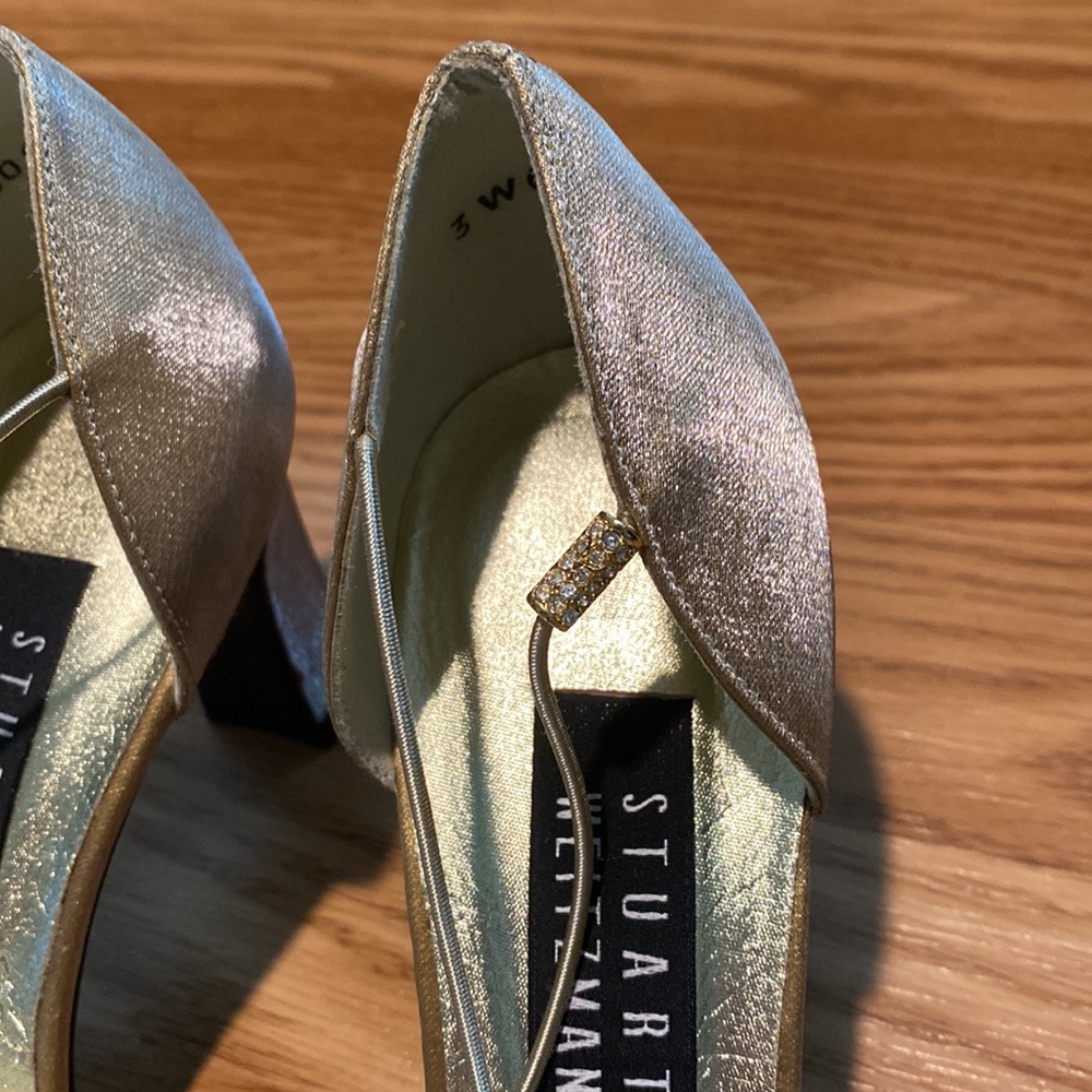 Stuart Weitzman Gold Closed Toe Heel - image 2
